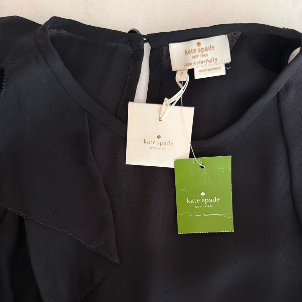 Kate Spade Black Ruffle Blouse - Picture 9 of 11